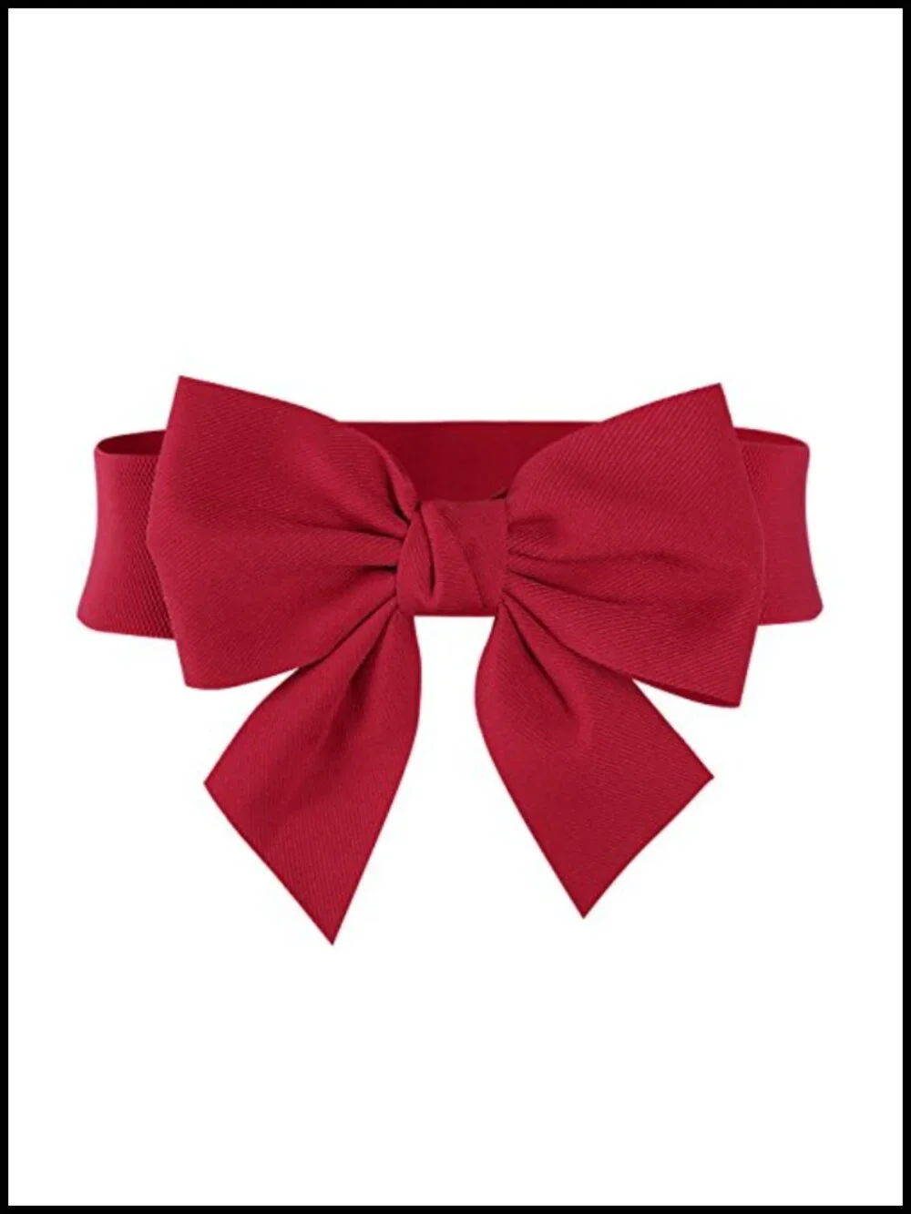 Wide Elastic Stretchy Belt with Vintage Bowknot PU Leather